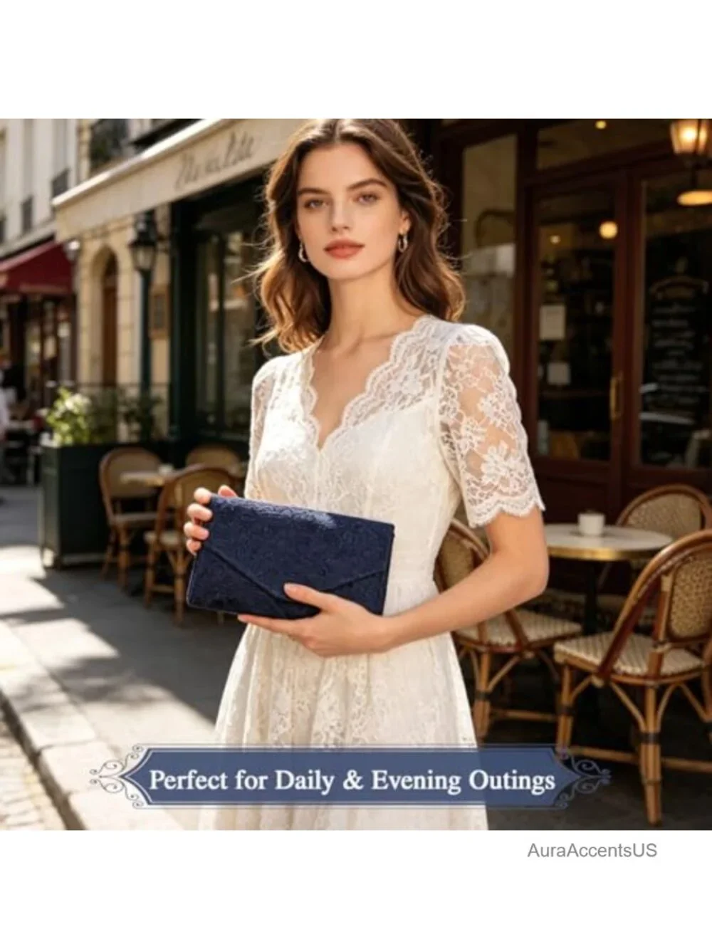 Lace Envelope Clutch Purse Formal Crossbody Evening Bag